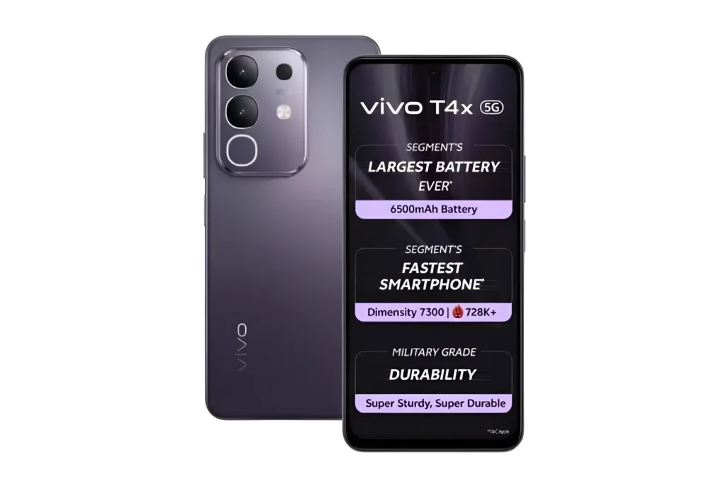 Vivo T4x 5G showcasing design and features (image used for illustration purposes only)
