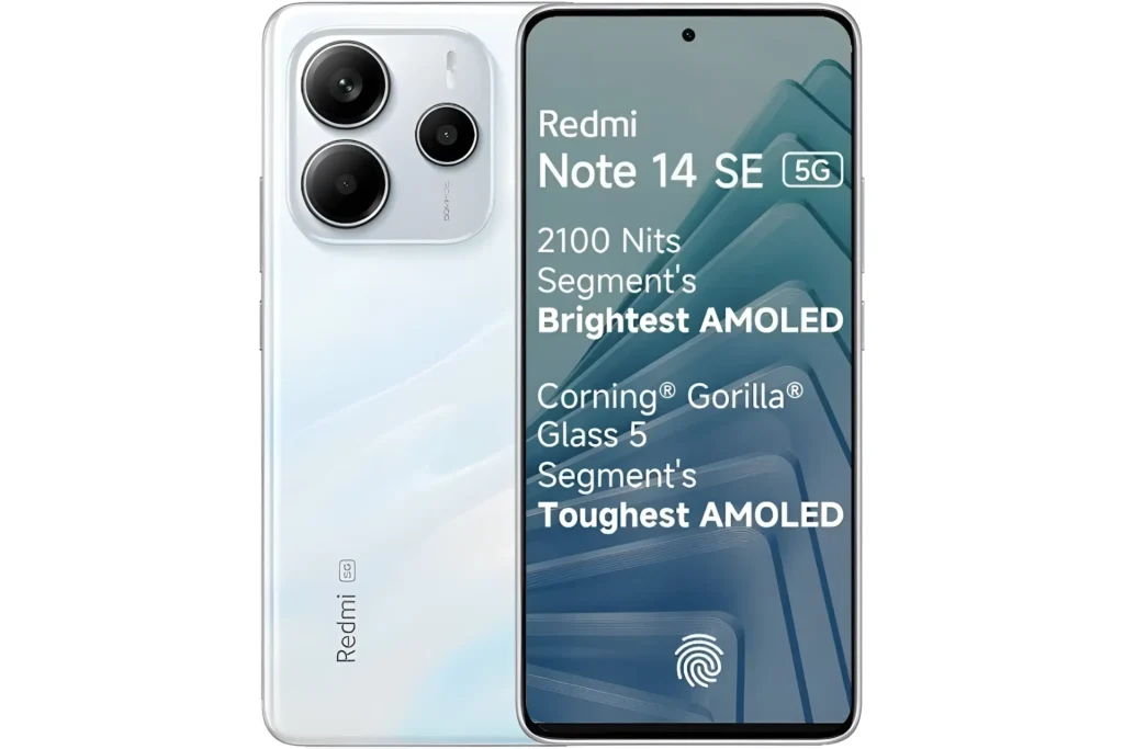 Redmi Note 14 SE 5G showcasing design and features (image used for illustration purposes only)