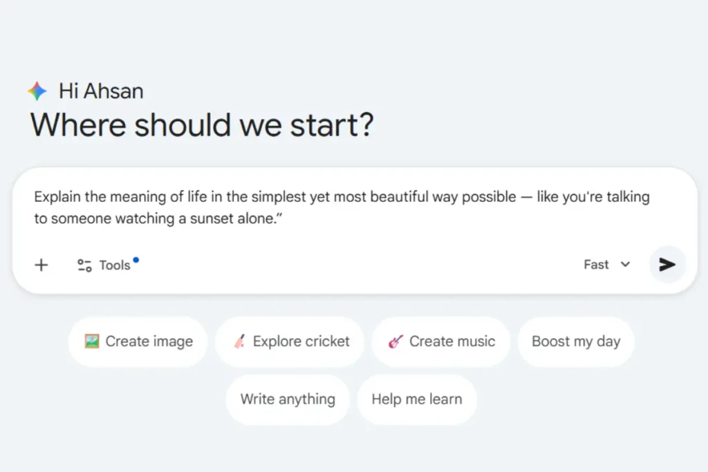 screenshot from my real data of Google Gemini search